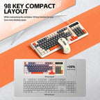 T-WOLF TF330 Wired Keyboard And Mouse Combo 3-Color Block Retro Gaming Keyboard With 98-Key Compact Layout, RGB Backlit