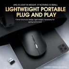 Dual Mode Wireless Bluetooth Mouse Type-C Rechargeable Slim Silent Mouse with 3D Alloy Scroll Wheel 3 Adjustable DPI 800/1200/1600
