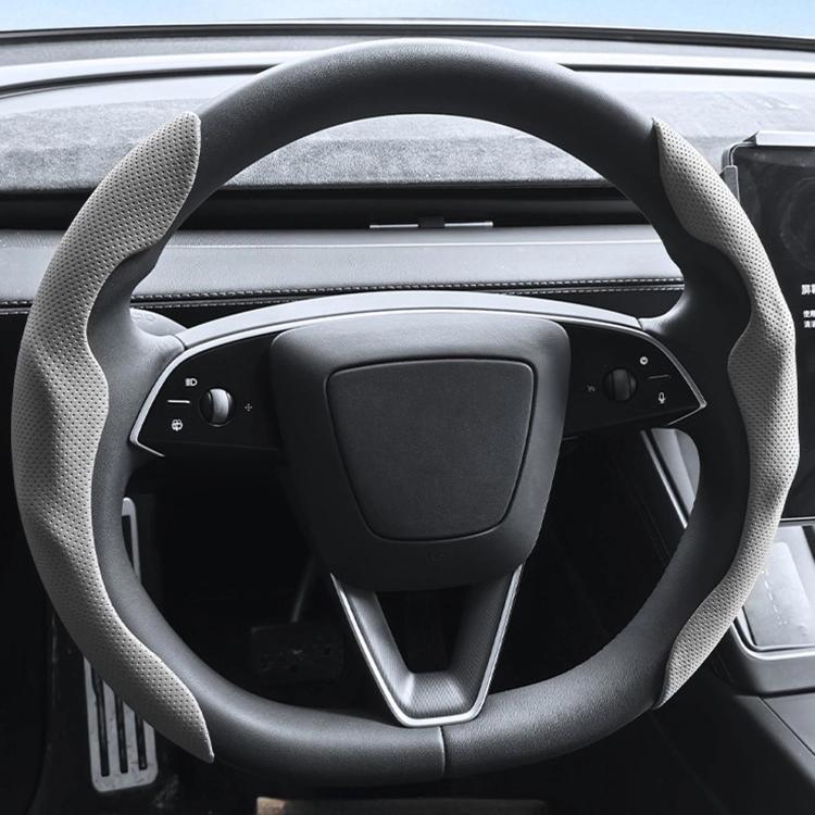 For Tesla Model Series Ultra-Thin Sweat-Wicking Steering Wheel Cover, NAPPA White, NAPPA Black, NAPPA Grey, Suede White, Suede Black, Suede Grey