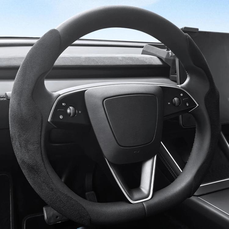 For Tesla Model Series Ultra-Thin Sweat-Wicking Steering Wheel Cover, NAPPA White, NAPPA Black, NAPPA Grey, Suede White, Suede Black, Suede Grey