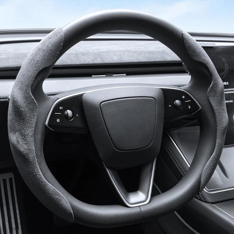 For Tesla Model Series Ultra-Thin Sweat-Wicking Steering Wheel Cover, NAPPA White, NAPPA Black, NAPPA Grey, Suede White, Suede Black, Suede Grey