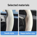 For Tesla Model Series Ultra-Thin Sweat-Wicking Steering Wheel Cover, NAPPA White, NAPPA Black, NAPPA Grey, Suede White, Suede Black, Suede Grey