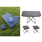 For Tesla Model Y 2021-2025 Trunk Small Table Board Foldable Portable Car Camping Tabletop, Table+2 Chairs