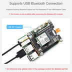Waveshare 33828 PCIe To M.2 E KEY HAT For Raspberry Pi 5 Compatible With Various NGFF Wireless NIC Supports USB Bluetooth Connection, 33828
