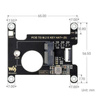 Waveshare 33828 PCIe To M.2 E KEY HAT For Raspberry Pi 5 Compatible With Various NGFF Wireless NIC Supports USB Bluetooth Connection, 33828