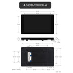 DSI Capacitive Touch Display 480 × 800 Resolution, IPS Display Panel, Waveshare 4inch, Waveshare 4.3inch