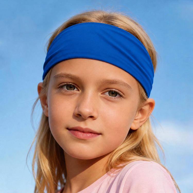 Kids Sweat-Wicking Quick-Dry Headband Milk Silk Widened Sports Running Hair Band