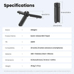 aMagisn One-Touch Open Mini Tripod 2-in-1 Pocket Handheld Grip with 1/4-inch Screw For Most Action Cameras