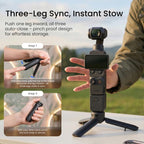 aMagisn One-Touch Open Mini Tripod 2-in-1 Pocket Handheld Grip with 1/4-inch Screw For Most Action Cameras
