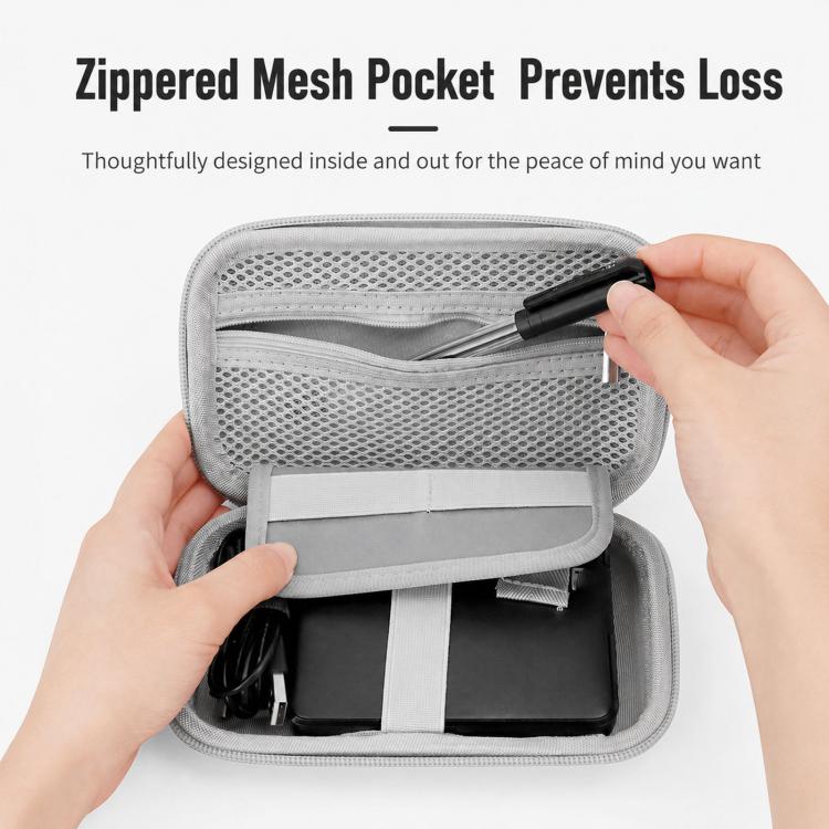 Baona BN-F007 Hard EVA External Hard Drive Case Shockproof Power Bank Organizer Electronic Travel Bag, Small Gray, Small Black, Large Gray, Large Black