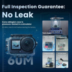For DJI Action 6 aMagisn 60m Waterproof Case Deep Diving Housing with Dual Lock