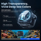For DJI Action 6 aMagisn 60m Waterproof Case Deep Diving Housing with Dual Lock