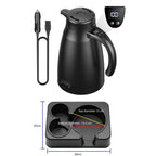 LY1200 12V/24V Universal Digital Display Car Kettle 1.2L Stainless Steel Electric Water Kettle, Kettle + Base, Kettle + 4m Cable, Kettle + Base + 4m Cable, Kettle
