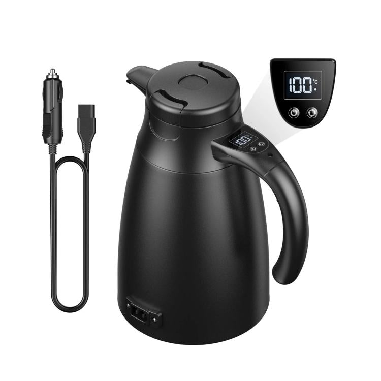 LY1200 12V/24V Universal Digital Display Car Kettle 1.2L Stainless Steel Electric Water Kettle, Kettle + Base, Kettle + 4m Cable, Kettle + Base + 4m Cable, Kettle