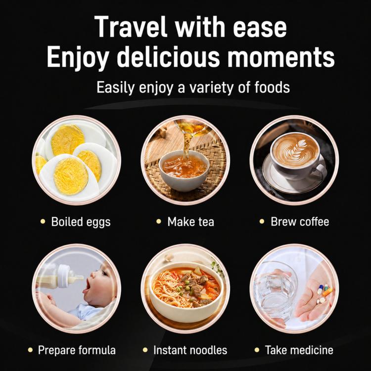 LY1200 12V/24V Universal Digital Display Car Kettle 1.2L Stainless Steel Electric Water Kettle, Kettle + Base, Kettle + 4m Cable, Kettle + Base + 4m Cable, Kettle