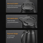LY1200 12V/24V Universal Digital Display Car Kettle 1.2L Stainless Steel Electric Water Kettle, Kettle + Base, Kettle + 4m Cable, Kettle + Base + 4m Cable, Kettle