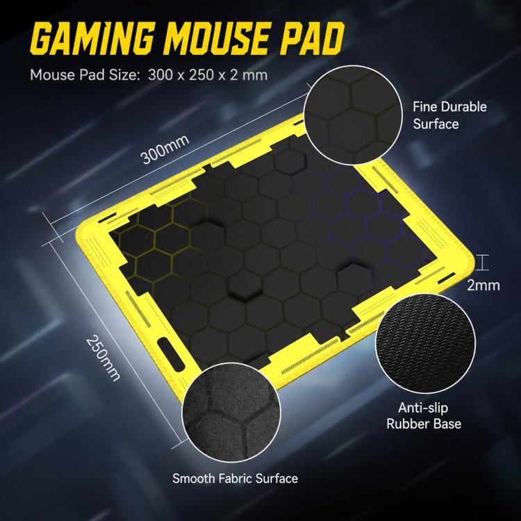 T-WOLF 5-In-1 PC Gaming Bundle Included Backlit Keyboard, Wired Mouse, Headset, Speakers And Mouse Pad