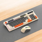 T-WOLF TF300 Rechargeable Wireless Keyboard and Mouse Combo 2.4G/Bluetooth Dual Mode 98-Key Compact Keyboard with Mixed-Color Backlit