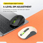 T-WOLF TF300 Rechargeable Wireless Keyboard and Mouse Combo 2.4G/Bluetooth Dual Mode 98-Key Compact Keyboard with Mixed-Color Backlit