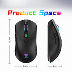 T-WOLF X5 Tri-Mode Wireless Gaming Mouse 12800 DPI Adjustable Rechargeable Gamer Mouse With RGB Backlit