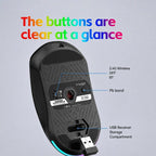 T-WOLF X5 Tri-Mode Wireless Gaming Mouse 12800 DPI Adjustable Rechargeable Gamer Mouse With RGB Backlit