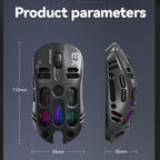 T-WOLF X3 Tri-Mode Wireless Gaming Mouse Ultra-Lightweight Hollow-Out Honeycomb Shell 8000 DPI