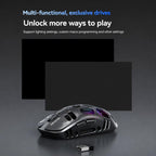 T-WOLF X3 Tri-Mode Wireless Gaming Mouse Ultra-Lightweight Hollow-Out Honeycomb Shell 8000 DPI