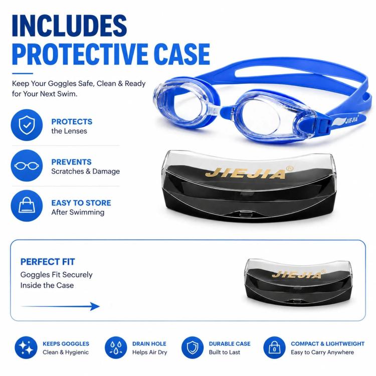 JIEJIA High-Definition Plain Waterproof Anti-fog Swimming Goggles