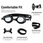 JIEJIA High-Definition Waterproof and Anti-Fog Silicone Swimming Goggles