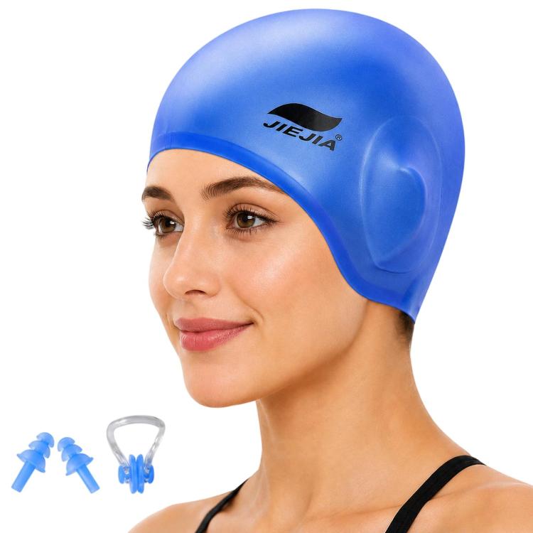 JIEJIA Swimming Silicone Ear-Protecting Swimming Cap With Earplugs And Nose Clip
