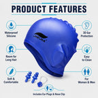 JIEJIA Swimming Silicone Ear-Protecting Swimming Cap With Earplugs And Nose Clip