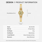 BS Bee Sister FA1870 Womens Vintage Small Round Watch With Bamboo Style Expansion Band & Small Seconds Dial