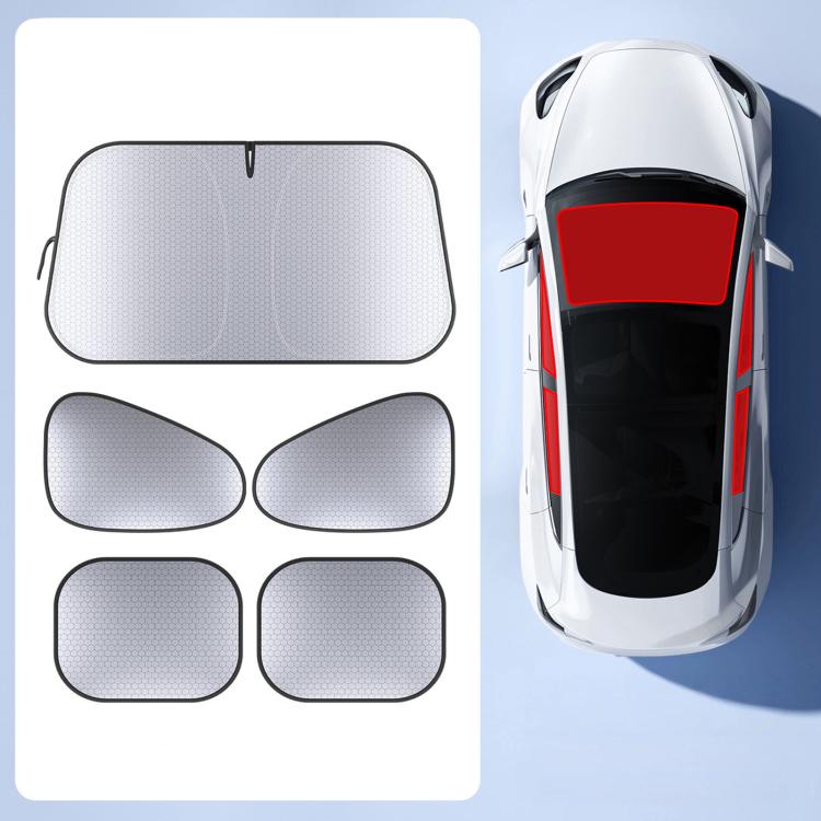Graphene Car Window Sunshades Electrostatic Adsorption Heat Insulation Car Curtains For UV Protection, Driver, Passenger Seat, 1 Pair Front Window, 1 Pair Rear Window, 4pcs / set, 5pcs / set