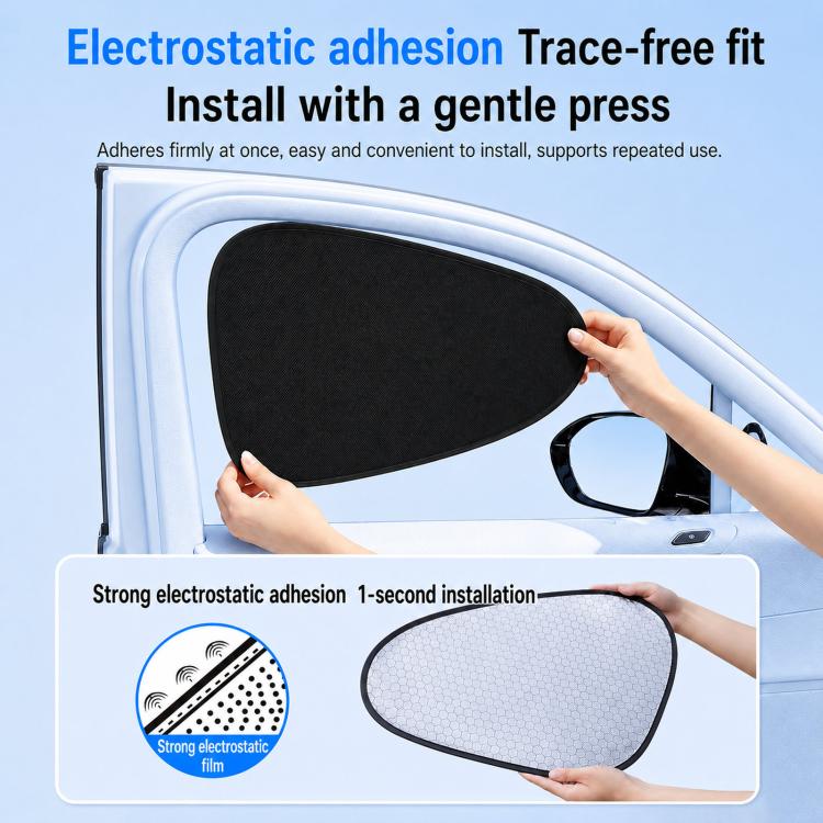 Graphene Car Window Sunshades Electrostatic Adsorption Heat Insulation Car Curtains For UV Protection, Driver, Passenger Seat, 1 Pair Front Window, 1 Pair Rear Window, 4pcs / set, 5pcs / set