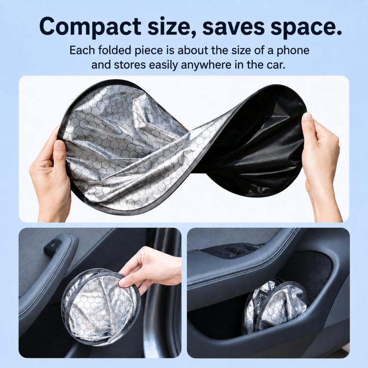 Graphene Car Window Sunshades Electrostatic Adsorption Heat Insulation Car Curtains For UV Protection, Driver, Passenger Seat, 1 Pair Front Window, 1 Pair Rear Window, 4pcs / set, 5pcs / set