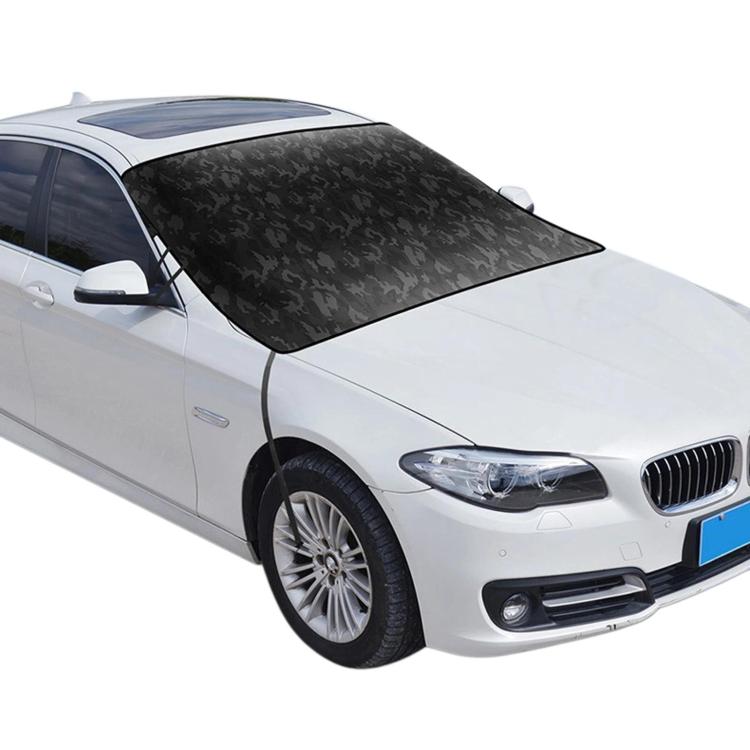 Camouflage Thickened Windproof Car Snow Shield Magnetic Windshield Snow & Sun Cover, Large, Small