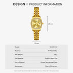 BS Bee Sister FA1787 Women Steel Band Dress Watch Rhinestone Bezel Analog Wristwatch with Date Calendar