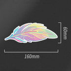 Dreamy Feather Reflective Car Stickers Bumper Scratch Cover Night Warning Decals, A, B