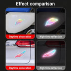 Dreamy Feather Reflective Car Stickers Bumper Scratch Cover Night Warning Decals, A, B