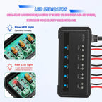 12V Universal Car Motorcycle Fuse Box Relay Kit With Quick Connector, 5-channel