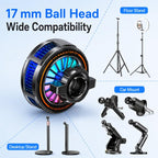 17mm Ball Joint Magnetic Phone Cooler 3-Speed Semiconductor Cooling Fan, H8A Cooler Only, with Air Vent Clip C50, with Telescopic Suction Mount C12, with Desktop Live Stand A124, with Floor Tripod KP002, with Air Vent Hook C49