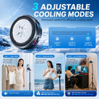 17mm Ball Joint Magnetic Phone Cooler 3-Speed Semiconductor Cooling Fan, H8A Cooler Only, with Air Vent Clip C50, with Telescopic Suction Mount C12, with Desktop Live Stand A124, with Floor Tripod KP002, with Air Vent Hook C49