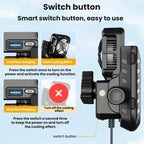 Motorcycle Semiconductor Cooling Heat Dissipation Phone Holder, Mirror Base