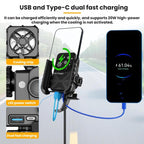 Motorcycle Semiconductor Cooling Heat Dissipation Phone Holder, Mirror Base