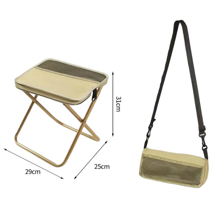 BK-011 Outdoor Foldable Crossbody Bag Stool Portable Simple Fold-Up Handbag Chair, Khaki Small, Khaki Large, Green Small, Green Large, Black Small, Black Large