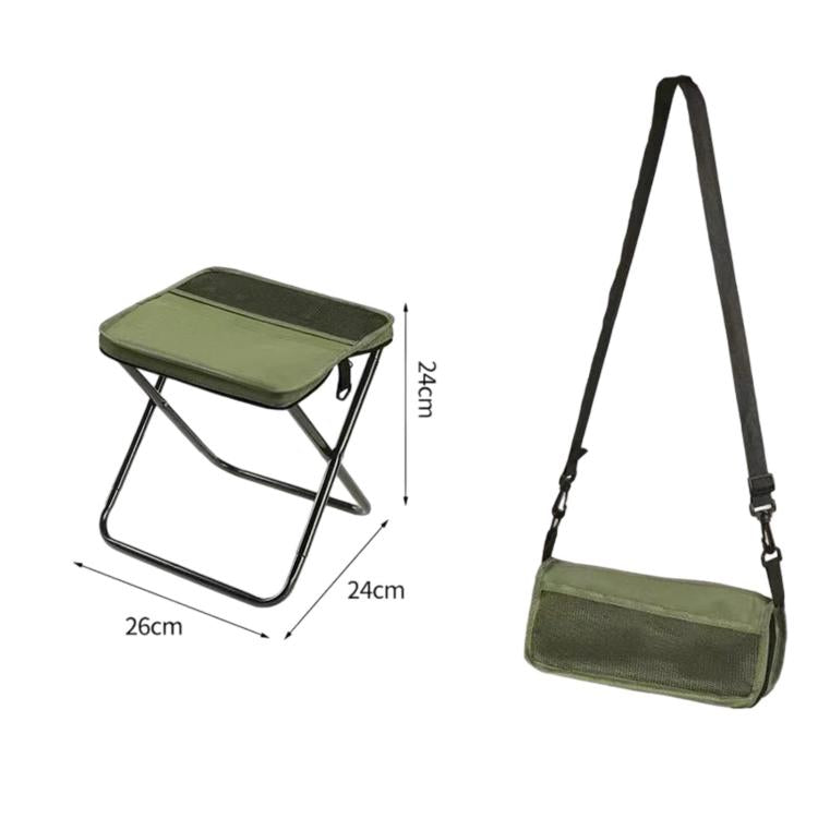 BK-011 Outdoor Foldable Crossbody Bag Stool Portable Simple Fold-Up Handbag Chair, Khaki Small, Khaki Large, Green Small, Green Large, Black Small, Black Large
