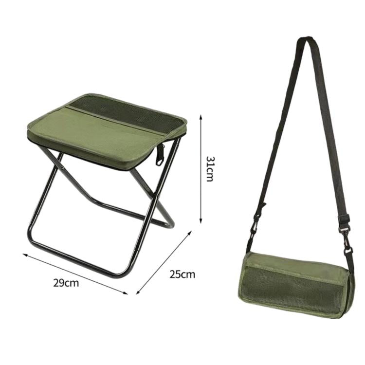 BK-011 Outdoor Foldable Crossbody Bag Stool Portable Simple Fold-Up Handbag Chair, Khaki Small, Khaki Large, Green Small, Green Large, Black Small, Black Large
