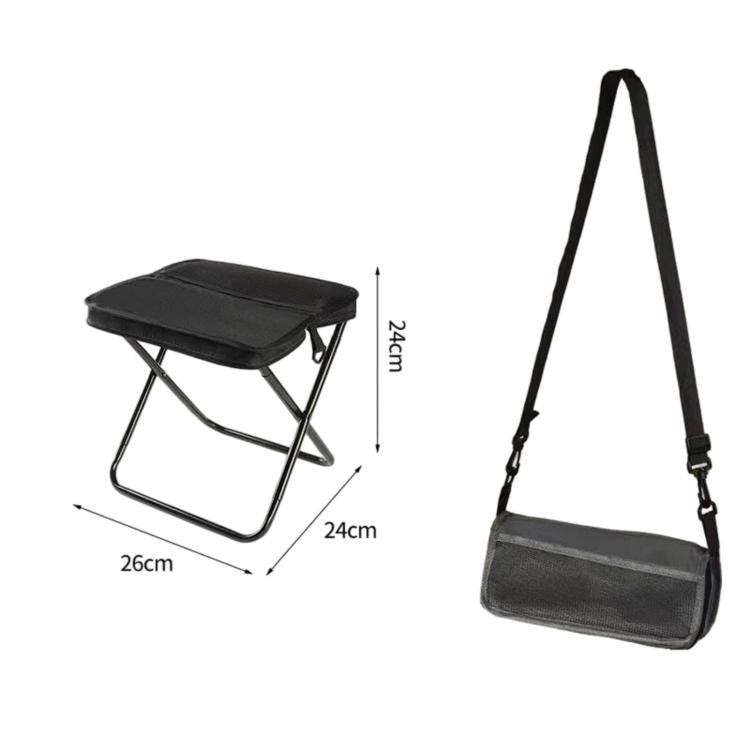 BK-011 Outdoor Foldable Crossbody Bag Stool Portable Simple Fold-Up Handbag Chair, Khaki Small, Khaki Large, Green Small, Green Large, Black Small, Black Large