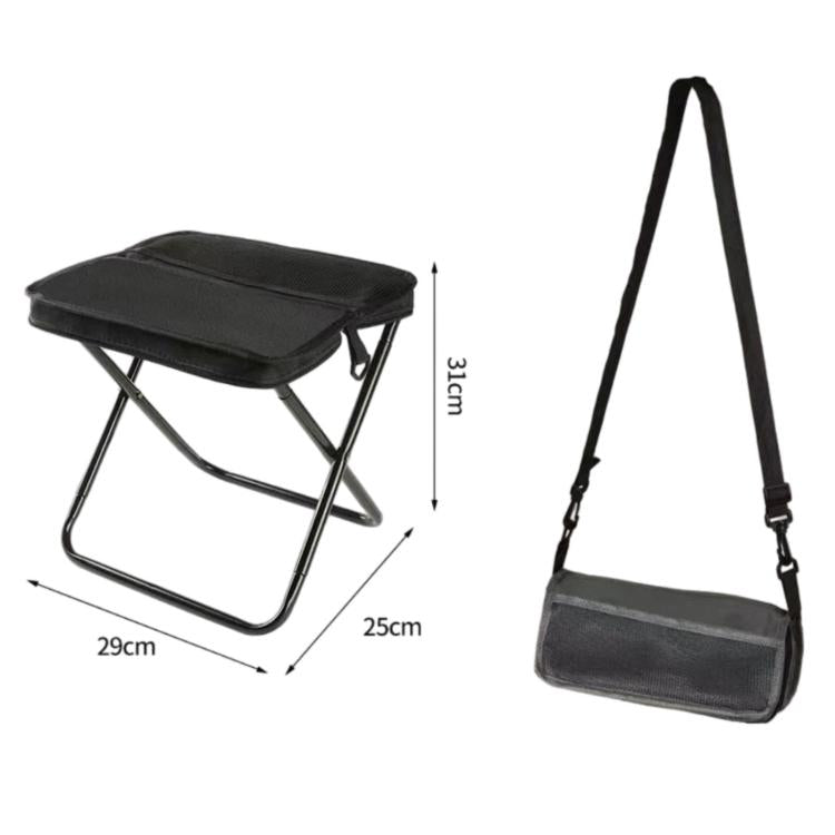 BK-011 Outdoor Foldable Crossbody Bag Stool Portable Simple Fold-Up Handbag Chair, Khaki Small, Khaki Large, Green Small, Green Large, Black Small, Black Large