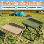 BK-011 Outdoor Foldable Crossbody Bag Stool Portable Simple Fold-Up Handbag Chair, Khaki Small, Khaki Large, Green Small, Green Large, Black Small, Black Large